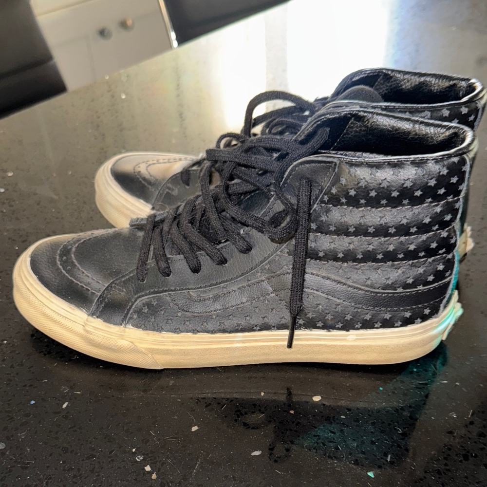 Leather vans sk8 hi